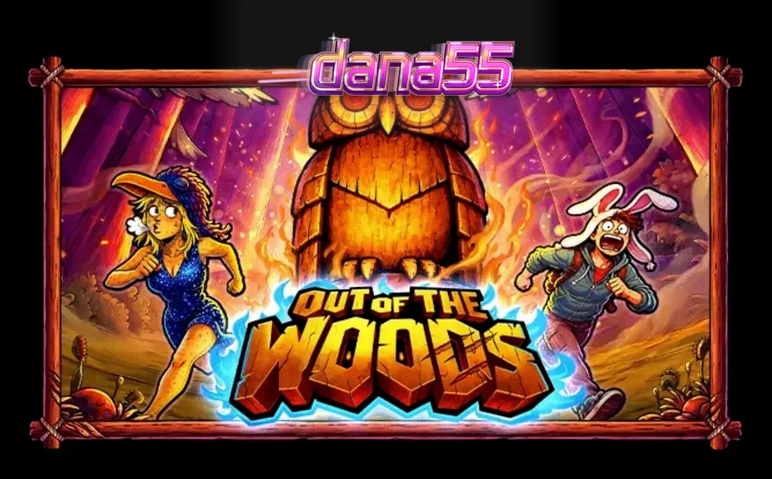 Pemandangan hutan misterius dengan elemen petualangan dalam slot Out of the Woods
