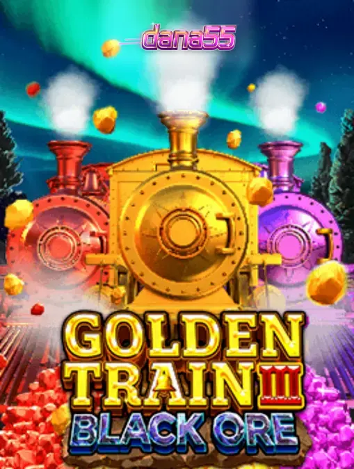 Tampilan visual slot Golden Train III: Black Ore dengan tema pertambangan Wild West